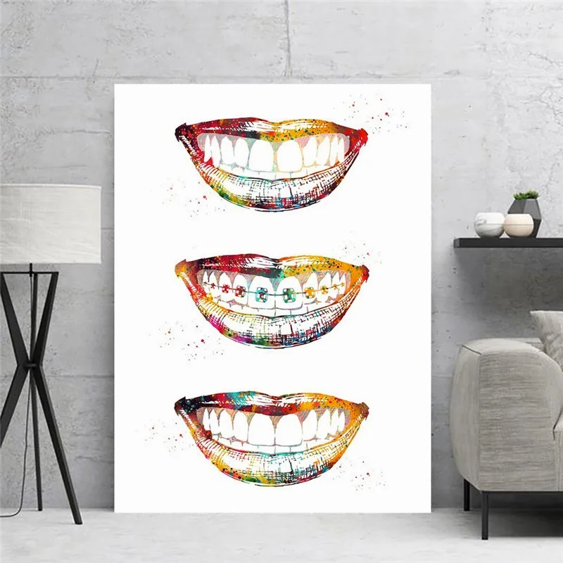 Wall Art Canvas Painting Poster Interesting Teeth Tableau Salon Canvas Prints Plakaty Na Sciane Room Decor Abstract Painting 
Wall Art Canvas Painting Poster Interesting Teeth Tableau Salon Canvas Prints Plakaty Na Sciane Room Decor Abstract Painting