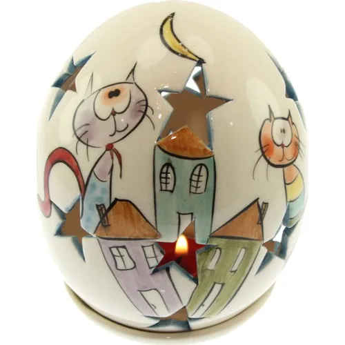 Authentic China Scarf Neighborhood Cats Egg Candle Holder 
Authentic China Scarf Neighborhood Cats Egg Candle Holder