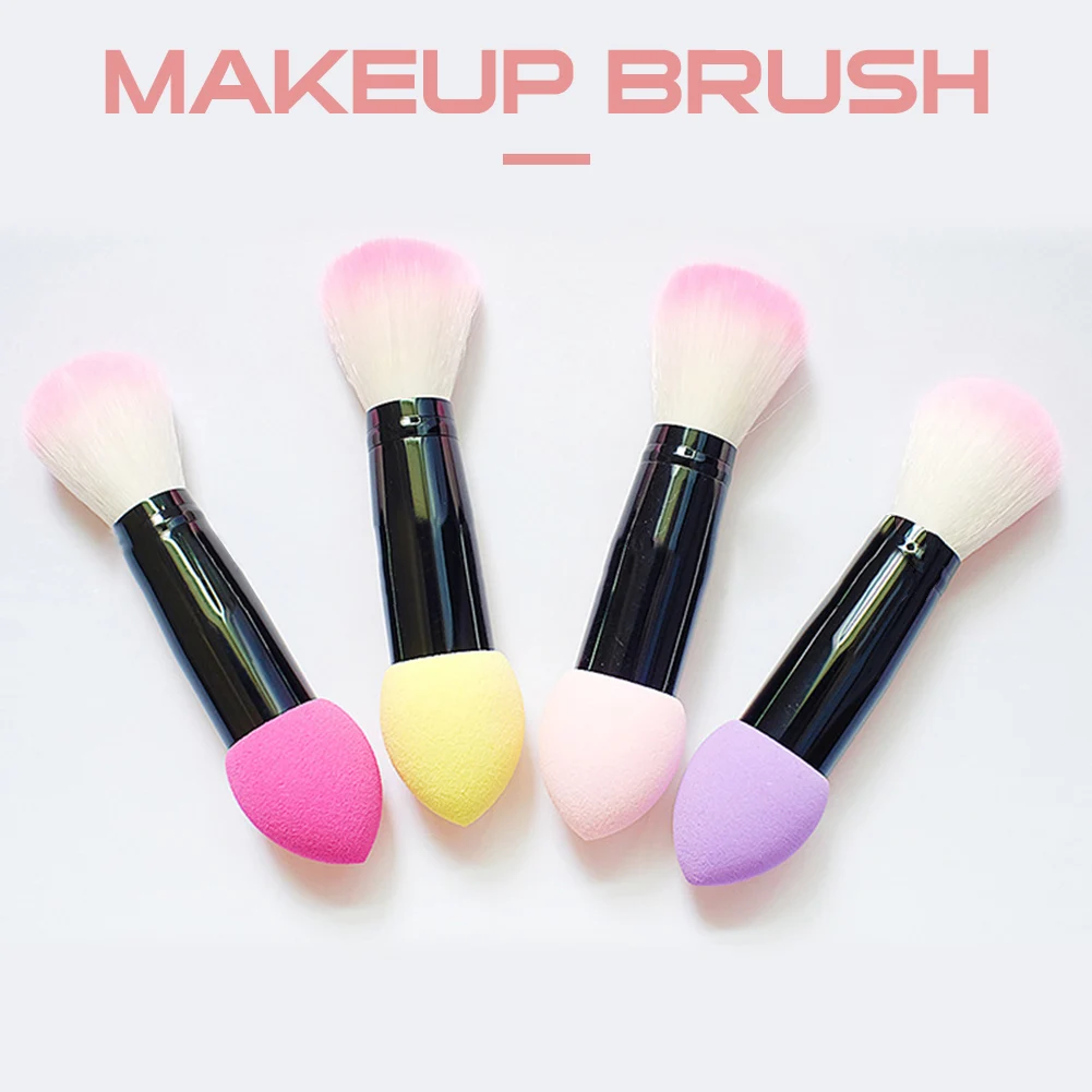 

Fashion Non-latex bullet powder puff pen Women Makeup Brush Dual-end Brush&Blender Blusher Eye Shadow Lips Make Up Brushes Kit