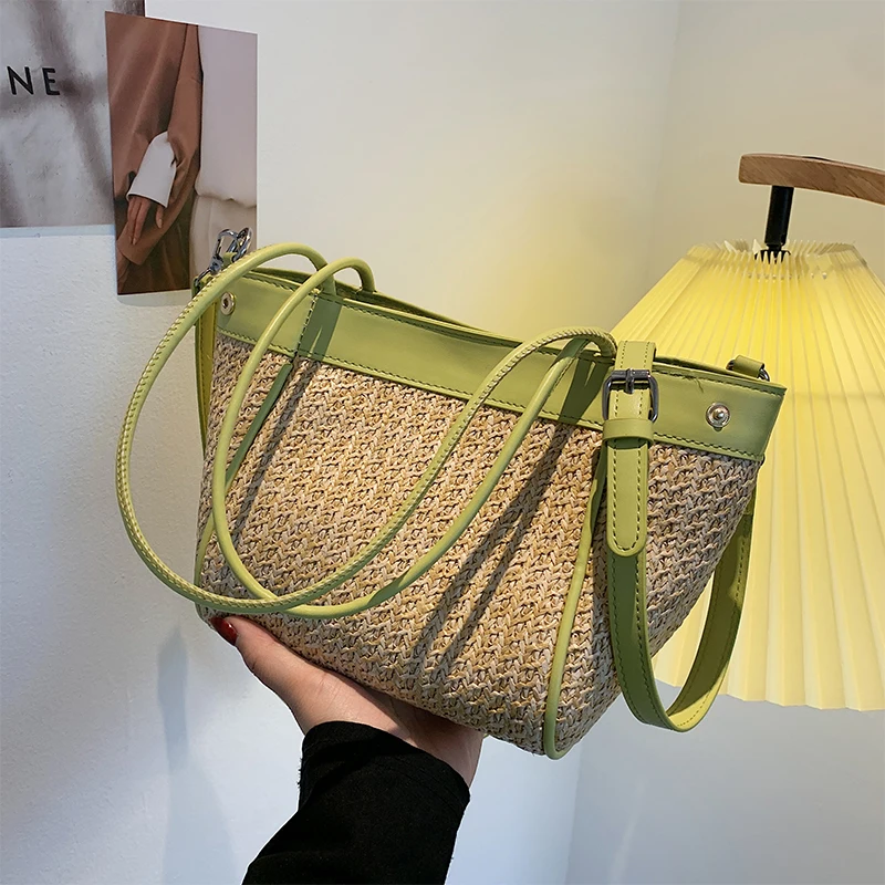 Straw Weave Bucket Bag 2021 Mini Brands Large Capacity Shoulder Bag Summer Beach Crossbody Bags Women Sac De Luxe Femme
Straw Weave Bucket Bag 2021 Mini Brands Large Capacity Shoulder Bag Summer Beach Crossbody Bags Women Sac De Luxe Femme