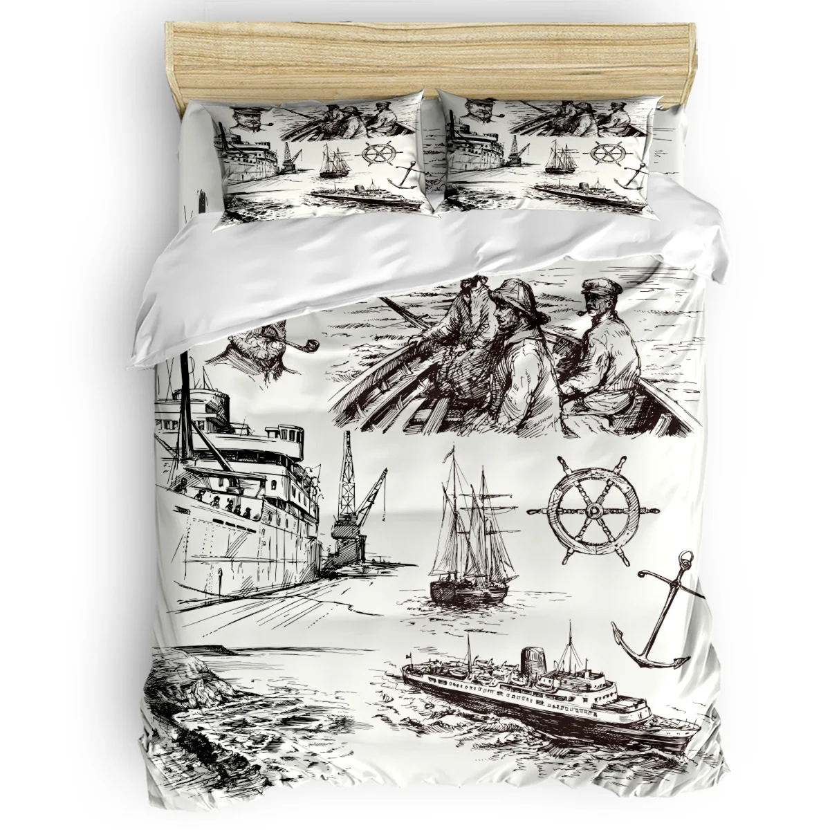 Ship Simple Nautical Duvet Cover Set With Pillowcase Comfortable Bedroom Supplies King Size Bedding Set
Ship Simple Nautical Duvet Cover Set With Pillowcase Comfortable Bedroom Supplies King Size Bedding Set