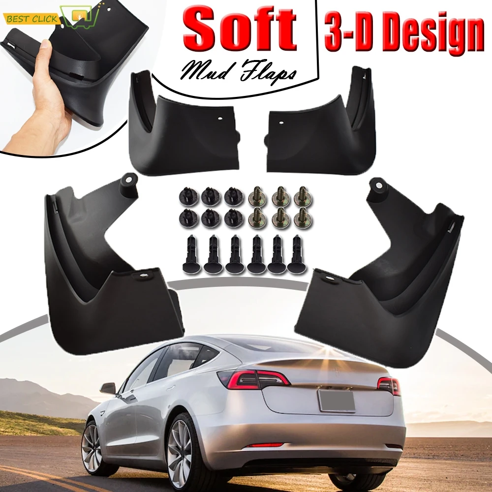 Set Molded Mud Flaps For Tesla Model 3 2016 - 2019 Mudflaps Splash Guards Mud Flap Mudguards Fender Front Rear
Set Molded Mud Flaps For Tesla Model 3 2016 - 2019 Mudflaps Splash Guards Mud Flap Mudguards Fender Front Rear