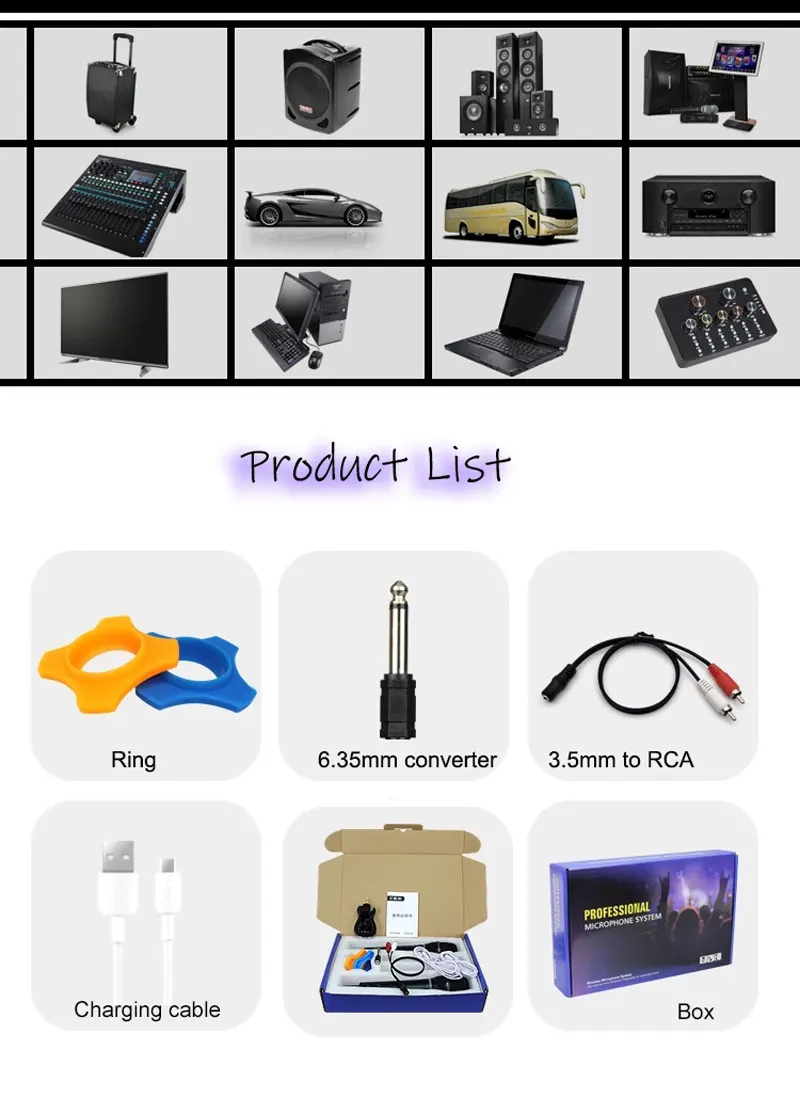 UHF Wireless Microphone Bluetooth Playback Music Karaoke Mic Handheld Rechargeable Lithium Battery Receiver KTV Broadcasting
UHF Wireless Microphone Bluetooth Playback Music Karaoke Mic Handheld Rechargeable Lithium Battery Receiver KTV Broadcasting