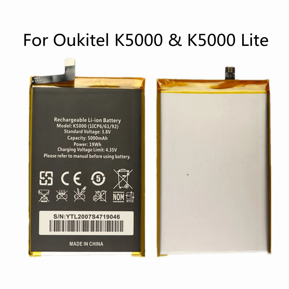 New Original 5000mAh Hight Capacity For Oukitel K5000 / K5000 Lite Replacement Batteries Bateria
New Original 5000mAh Hight Capacity For Oukitel K5000 / K5000 Lite Replacement Batteries Bateria