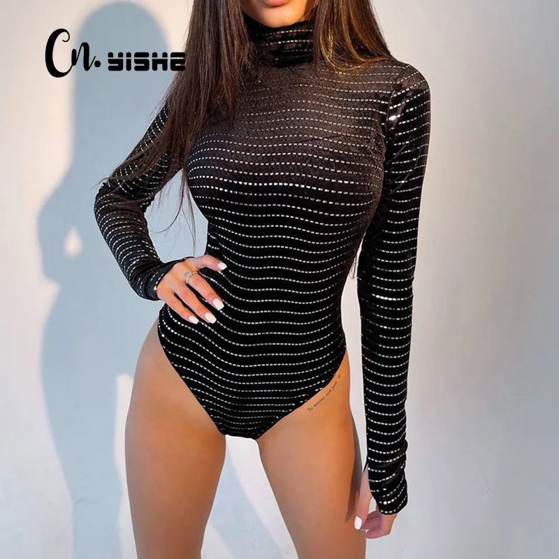 CNYISHE Shining Gilter Long Sleeve Turtleneck Sexy Bodysuit 2022 Spring Velvet Rompers Women Party Y2K Jumpsuits Female Overalls
CNYISHE Shining Gilter Long Sleeve Turtleneck Sexy Bodysuit 2022 Spring Velvet Rompers Women Party Y2K Jumpsuits Female Overalls
