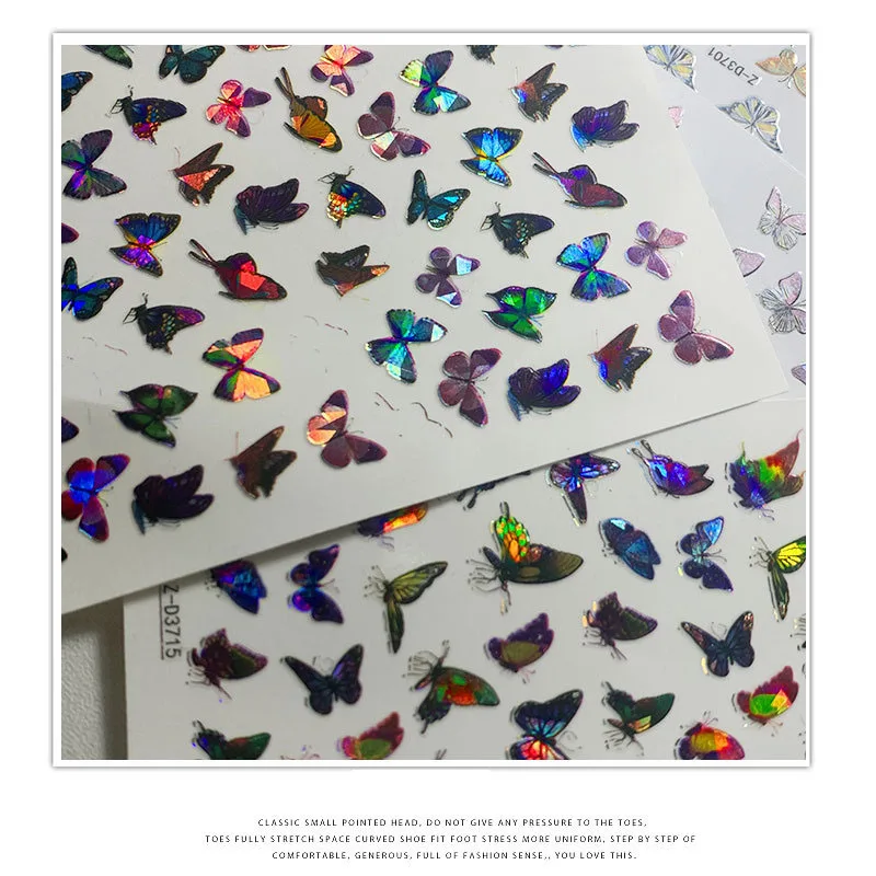 FlorVida 1pc Nail Art Laser Butterfly Stickers With Glue Self-Adhesive Colorful Decals For Manicure Sliders Stick On Nails Tips
FlorVida 1pc Nail Art Laser Butterfly Stickers With Glue Self-Adhesive Colorful Decals For Manicure Sliders Stick On Nails Tips