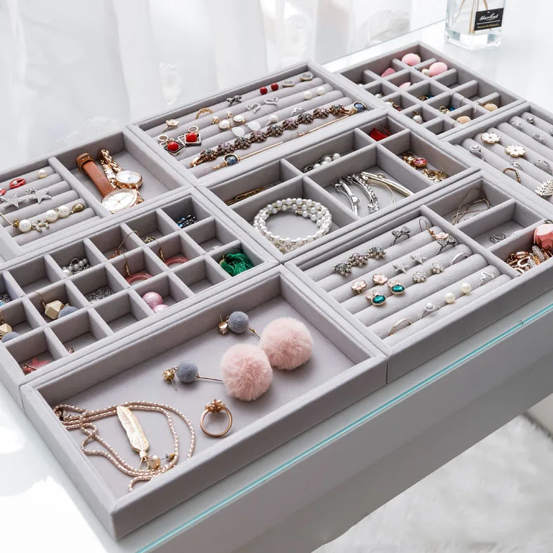 Velvet Jewelry Display Tray Case Hot Sales Stackable Exquisite Jewellery Holder Portable Ring Earrings Necklace Organizer Box
Velvet Jewelry Display Tray Case Hot Sales Stackable Exquisite Jewellery Holder Portable Ring Earrings Necklace Organizer Box