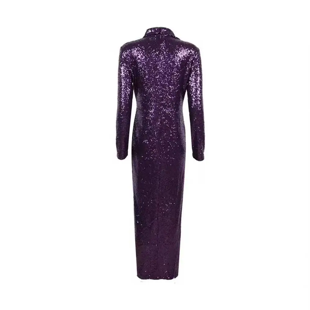 2020 New Women purple sequined V neck long sleeve Vestido Celebrity evening party bodycon bandage dresses dropshipping
2020 New Women purple sequined V neck long sleeve Vestido Celebrity evening party bodycon bandage dresses dropshipping