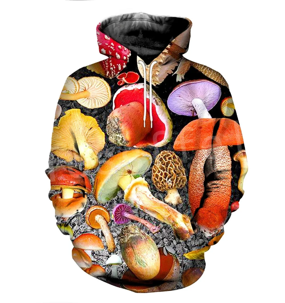 

Новинка Осень Камуфляжный Забавный Новый Модный спортивный костюм с принтом растений гриб пуловер с молнией/толстовкой/свитшотом/курткой