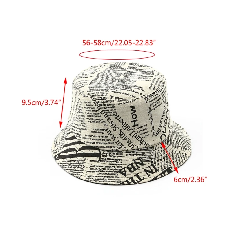 Korean Unisex Reversible Double Sided Bucket Hat Vintage Letters Newspaper Print Harajuku Hip Hop Street Fisherman Cap
Korean Unisex Reversible Double Sided Bucket Hat Vintage Letters Newspaper Print Harajuku Hip Hop Street Fisherman Cap