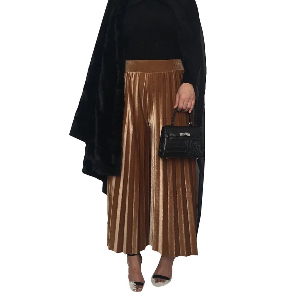 Dubai Turkish Muslim Wide Leg Pants Women High Waist Velvet Ankle-length Islamic Clothing Solid Color kimono harajuku Long Pant
Dubai Turkish Muslim Wide Leg Pants Women High Waist Velvet Ankle-length Islamic Clothing Solid Color kimono harajuku Long Pant
