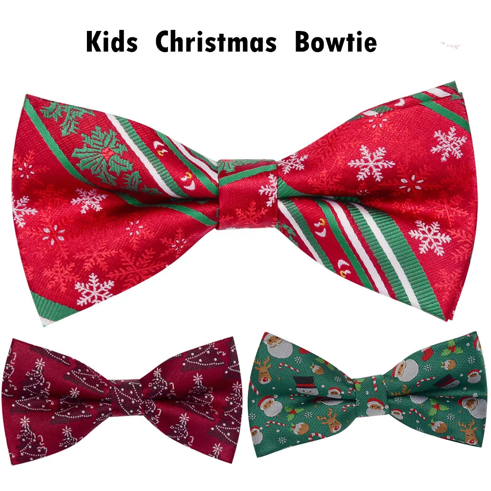 Шелковый Рождественский детский галстук-бабочка Ricnais для мальчиков снежинка
