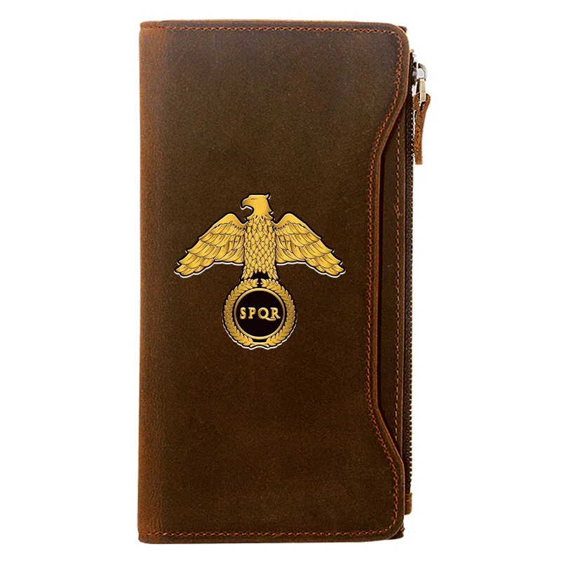 Vintage SPQR Roman Empire Symbol Genuine Leather Wallet Men Long Purse With Phone Bag Zipper Card Holder High Quality Clutch
Vintage SPQR Roman Empire Symbol Genuine Leather Wallet Men Long Purse With Phone Bag Zipper Card Holder High Quality Clutch