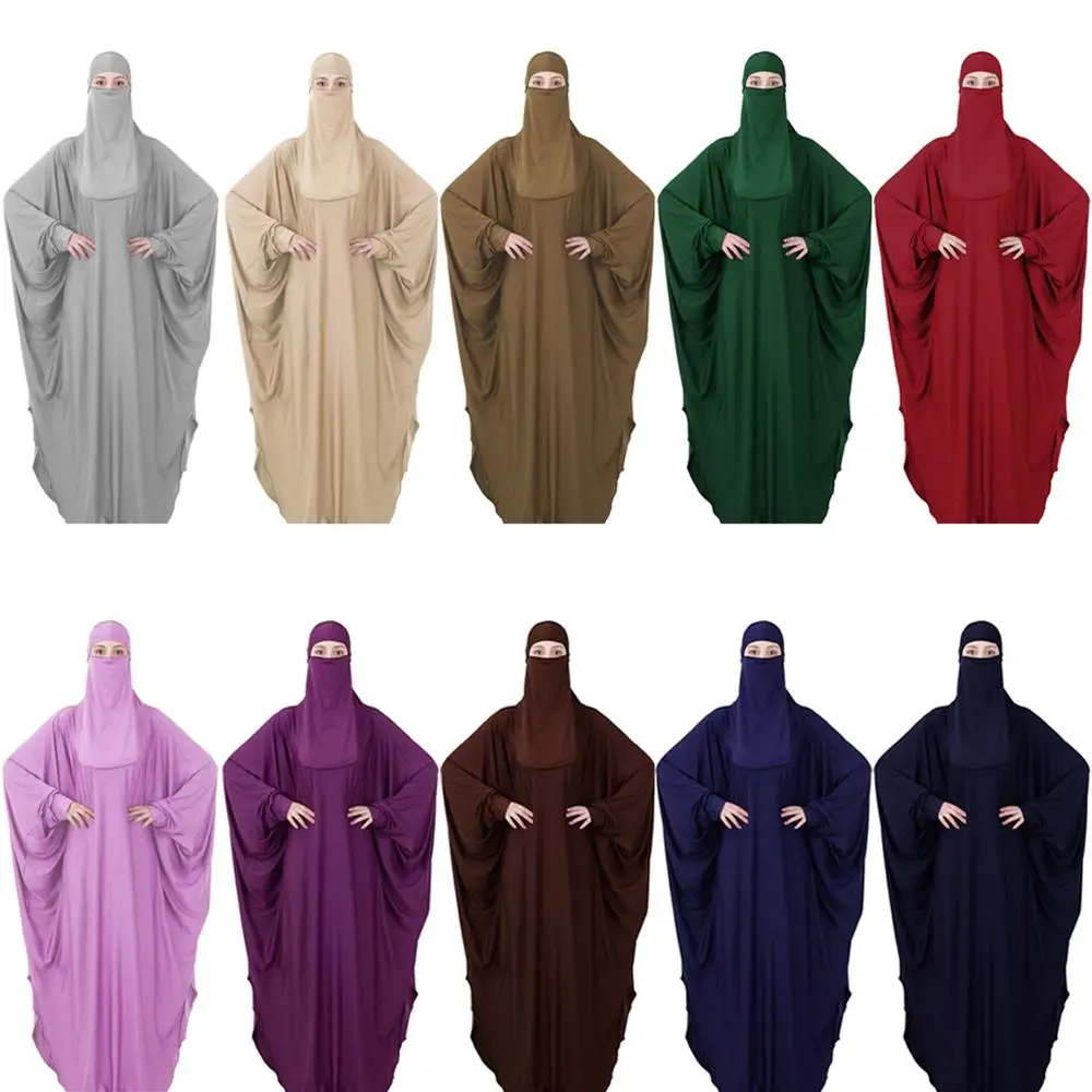 Saudi Muslim Prayer Jilbab Niqab Set Muslim Women Set Outfit Full Length Khimar Face Veil Headcover Dubai Abaya Islamic Dress
Saudi Muslim Prayer Jilbab Niqab Set Muslim Women Set Outfit Full Length Khimar Face Veil Headcover Dubai Abaya Islamic Dress