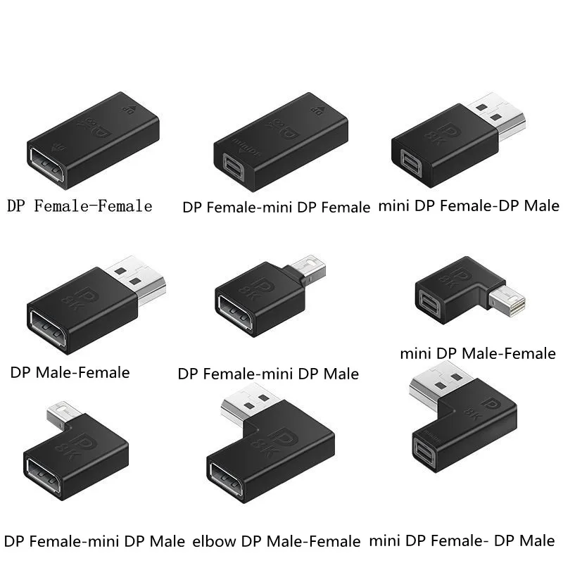 90 Degree Mini Display Port DP 1.4 Adapter Converter Male to Female DP 8K 60Hz 4K Video For Laptop Computer Monitor Projector
90 Degree Mini Display Port DP 1.4 Adapter Converter Male to Female DP 8K 60Hz 4K Video For Laptop Computer Monitor Projector