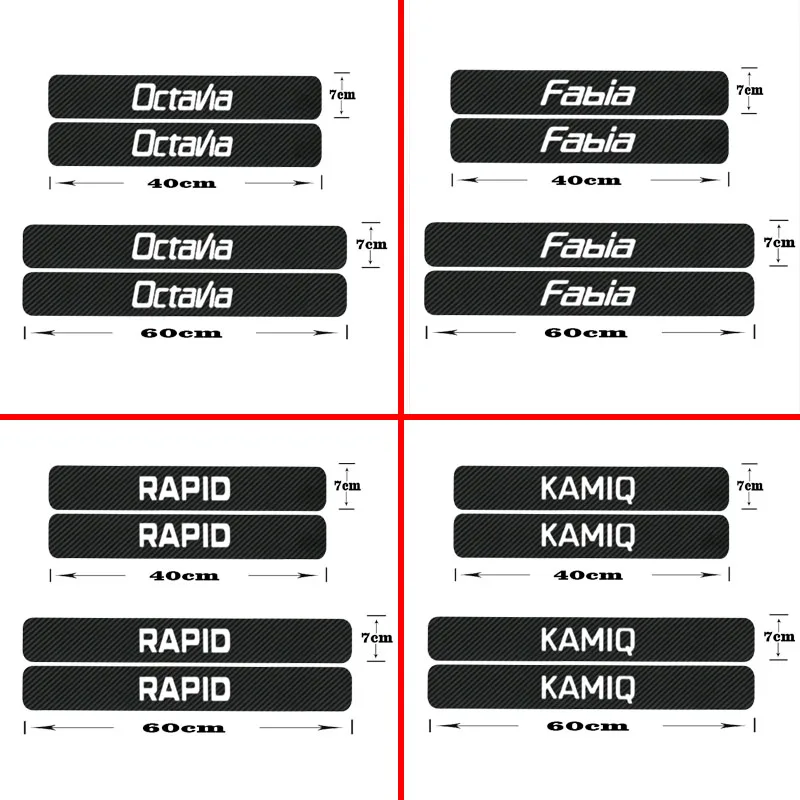 4PCS For Skoda Octavia 2 A7 A5 Fabia 3 Rapid Superb 3 Kodiaq Scala Karoq Kamiq Car Protector Door Sill Stickers Accessories
4PCS For Skoda Octavia 2 A7 A5 Fabia 3 Rapid Superb 3 Kodiaq Scala Karoq Kamiq Car Protector Door Sill Stickers Accessories