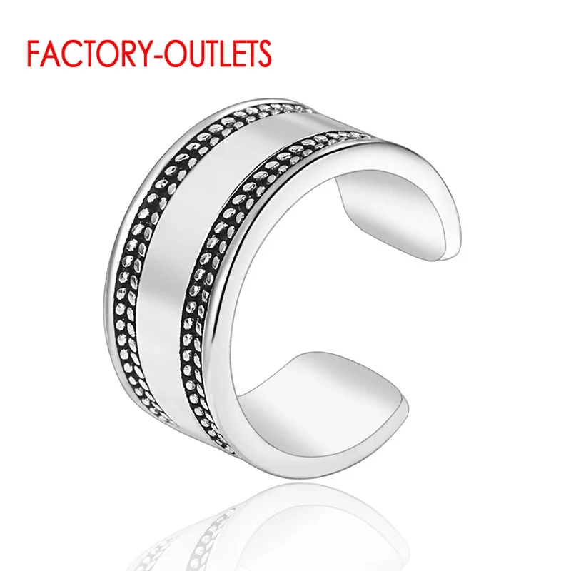 

Authentic 925 Sterling Silver Smooth Retro Style Finger Rings For Women Statement Girls Super Nice Fashion Jewelry Gift