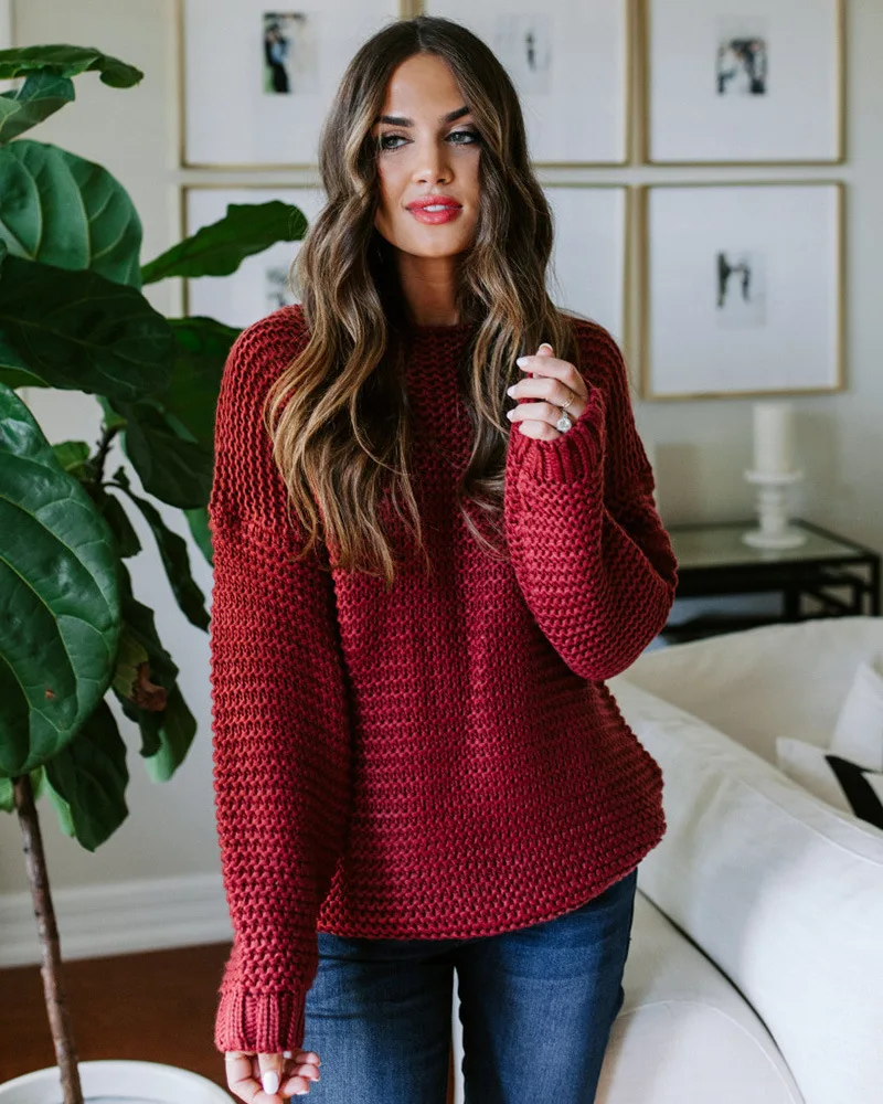 women's sweater Autumn winter 2021 new long sleeve round neck solid color Pullover loose fashion jumper
women's sweater Autumn winter 2021 new long sleeve round neck solid color Pullover loose fashion jumper
