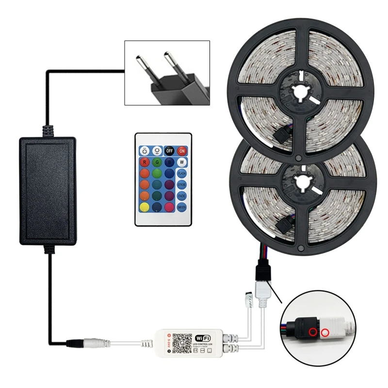 10M 5050 RGB LED Strip Lights 10M Remote App Smart Phone WiFi Wireless Control 27RF
10M 5050 RGB LED Strip Lights 10M Remote App Smart Phone WiFi Wireless Control 27RF