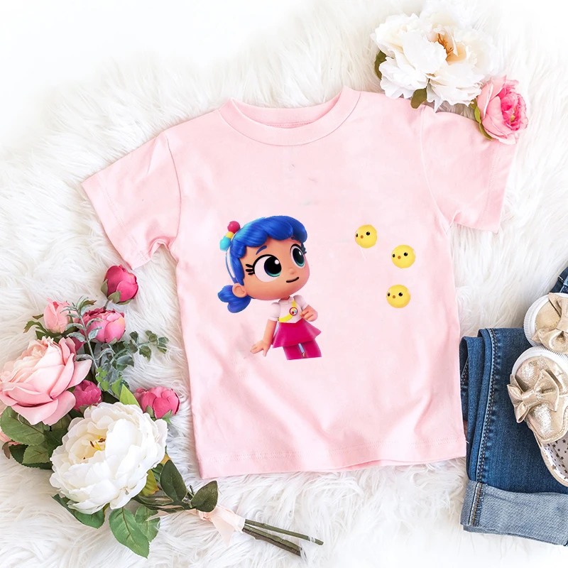 Детская футболка для девочек розовые топы малышей с радужным Королевством