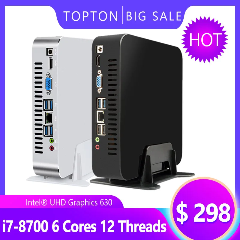 2020 новейший Intel Core i7 9700 i5 9400 i3 9100 игровой Мини ПК Windows 10 Настольный linux неттоп 2 * DDR4