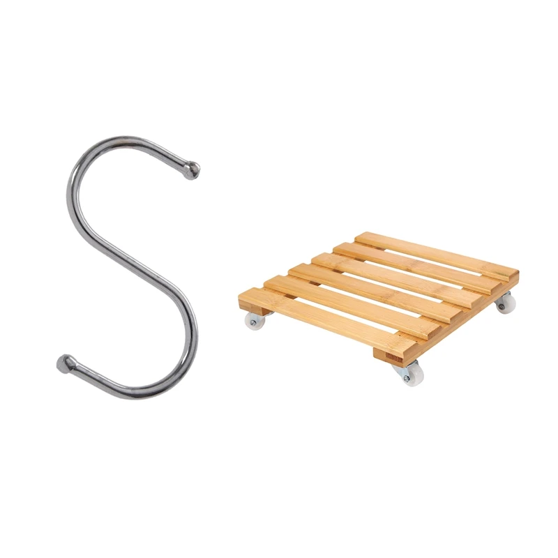 10 Pcs S Steel Hooks With Plant Flower Pot Removable Tray Base Roller Moving Tray
10 Pcs S Steel Hooks With Plant Flower Pot Removable Tray Base Roller Moving Tray