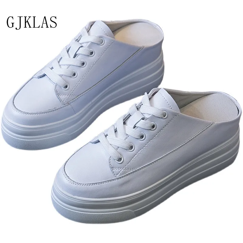 Real Leather Casual Shoes Wedges Heels Platform White Shoes Woman Half Slippers Fashion Platforms Comfy Slip on Shoes for Women
Real Leather Casual Shoes Wedges Heels Platform White Shoes Woman Half Slippers Fashion Platforms Comfy Slip on Shoes for Women