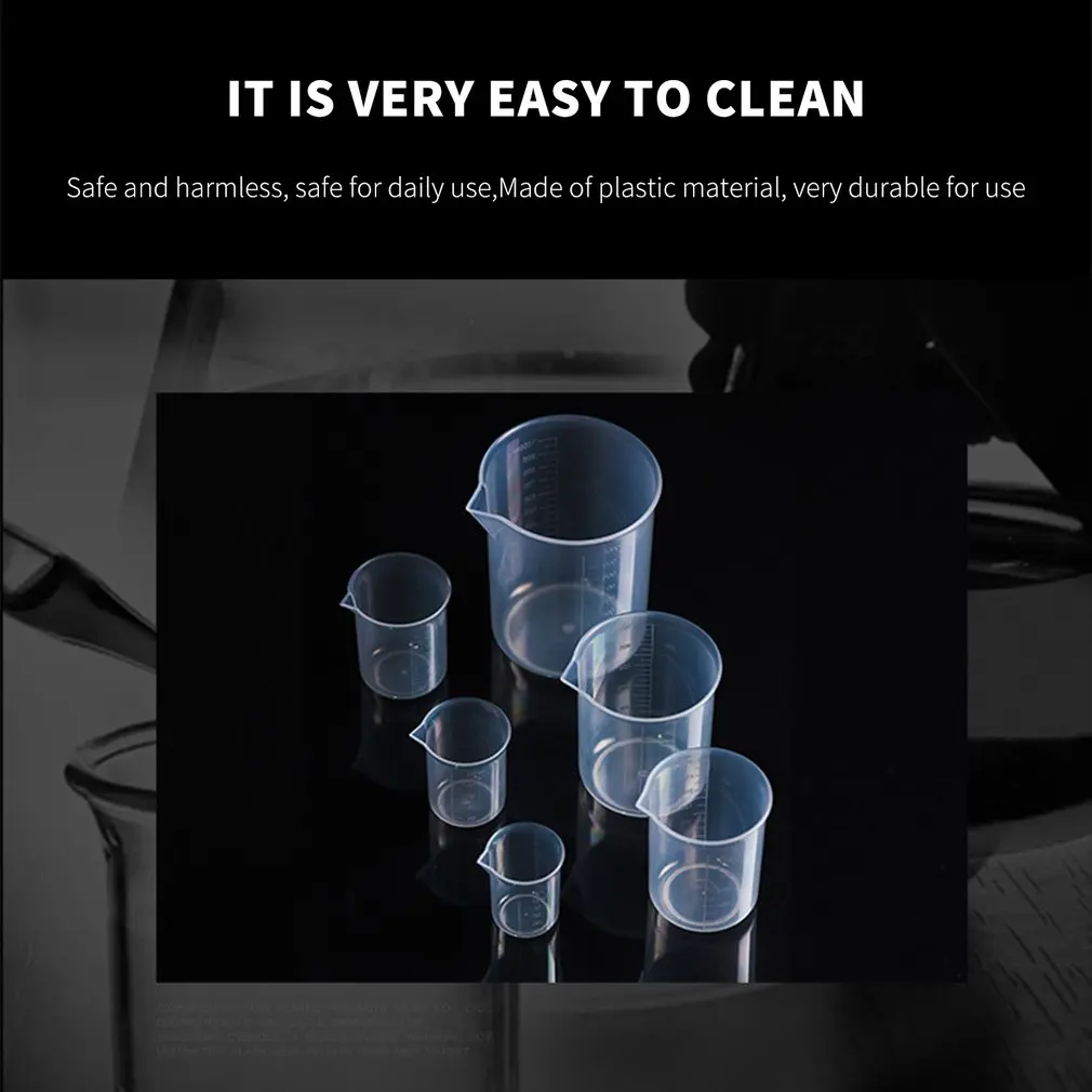 

100ml Clear Plastic Graduated Measuring Cup for Baking Beaker Liquid Measure JugCup Containers
