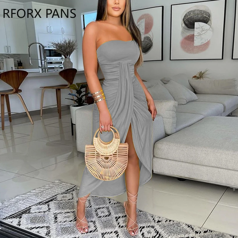 Women Off Shoulder Plain High Slit Maxi Dress Bodycon Dress Sexy Party Dress for Women Dress 2021
Women Off Shoulder Plain High Slit Maxi Dress Bodycon Dress Sexy Party Dress for Women Dress 2021