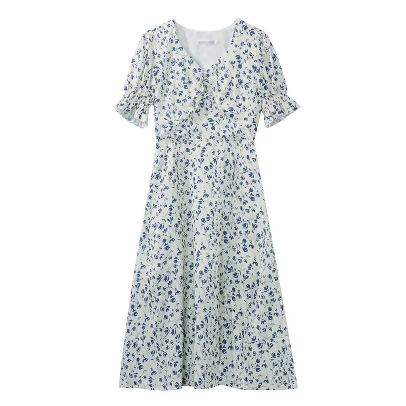 French retro chiffon floral dress women's summer 2021 new bubble sleeve square collar slim temperament long skirt
French retro chiffon floral dress women's summer 2021 new bubble sleeve square collar slim temperament long skirt