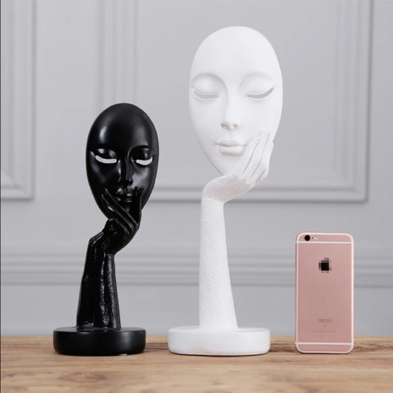 Nordic Abstract Figurine Ornament Silence Mask Statues Sculptures Office Home Decoration Accessories Modern Art Resin Decor Gift
Nordic Abstract Figurine Ornament Silence Mask Statues Sculptures Office Home Decoration Accessories Modern Art Resin Decor Gift