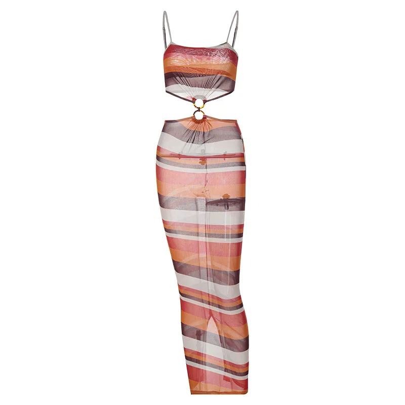 Chic dress casual lady fashion designer brand net yarn sexy perspective stripe printing stitching fashion dress female
Chic dress casual lady fashion designer brand net yarn sexy perspective stripe printing stitching fashion dress female