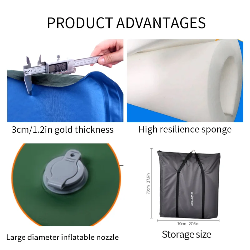 New 2* 1.8m large automatic inflatable sponge camping mat extra thick outdoor sleeping mat for two and three people air mattress
New 2* 1.8m large automatic inflatable sponge camping mat extra thick outdoor sleeping mat for two and three people air mattress