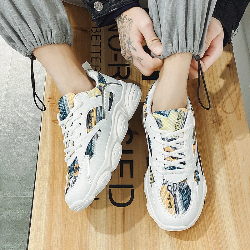 Men Chunky Sneakers Vulcanize Shoes Korean Fashion New Male Black White Platform Thick Sole Running Casual Shoe Man
Men Chunky Sneakers Vulcanize Shoes Korean Fashion New Male Black White Platform Thick Sole Running Casual Shoe Man