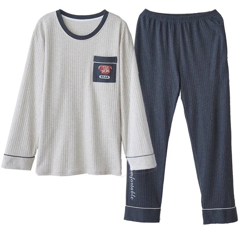 Couple Pajamas Fashion Casual Loose Cartoon Print Round Neck Long-Sleeved Trousers Thin Cotton Men and Women Home Service Pajam
Couple Pajamas Fashion Casual Loose Cartoon Print Round Neck Long-Sleeved Trousers Thin Cotton Men and Women Home Service Pajam