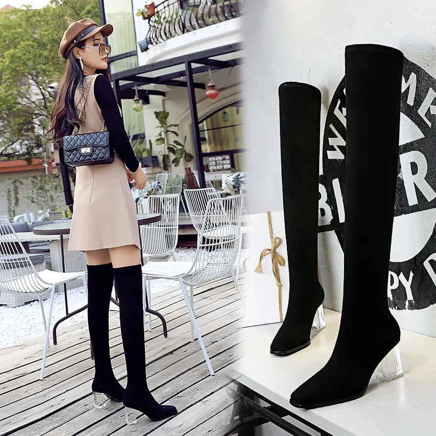 Pointed Toe Women Over The Knee Boots New Ladies Autumn Winter Shoes Crystal Heel Long Boots 7CM High Heels Boots
Pointed Toe Women Over The Knee Boots New Ladies Autumn Winter Shoes Crystal Heel Long Boots 7CM High Heels Boots