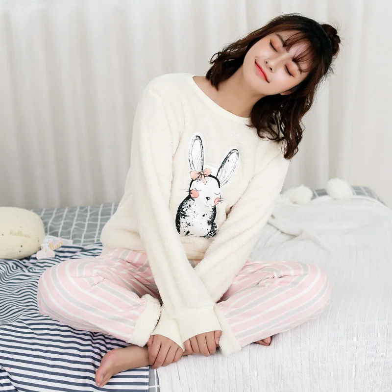 Flannel Pyjamas Sets Kawaii Cartoon Autumn Winter Warm Women Thick Coral Velvet Long Sleeve Sleepwear Thin Flannel Pajamas Set
Flannel Pyjamas Sets Kawaii Cartoon Autumn Winter Warm Women Thick Coral Velvet Long Sleeve Sleepwear Thin Flannel Pajamas Set