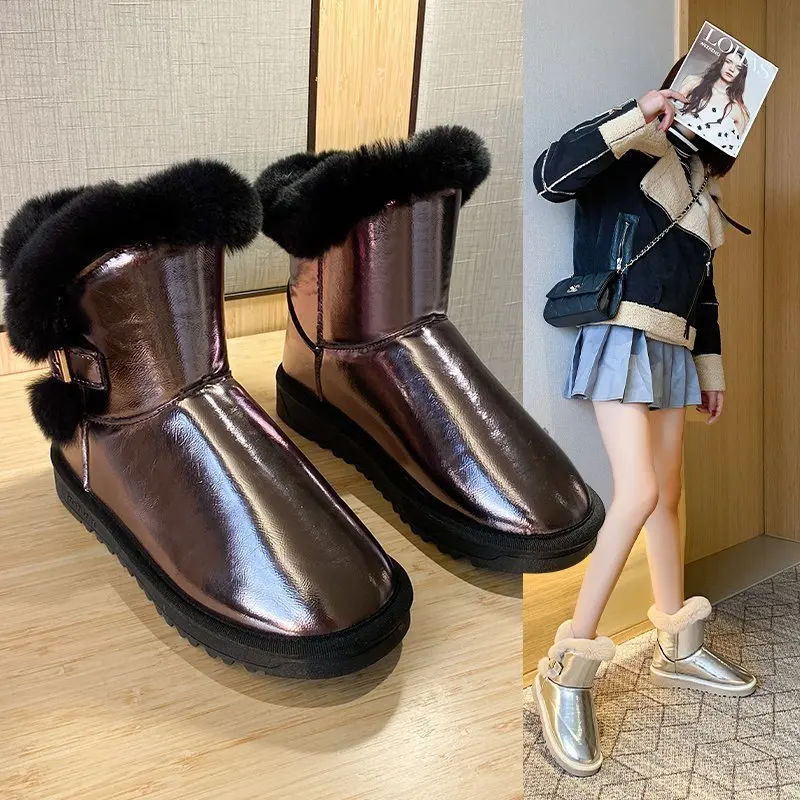 Women Boots Female Winter Boots Warmer Plush Wonen Fur Suede Flat Slip On Ankle Snow Boots Women's Shoes Fashion Platform Black
Women Boots Female Winter Boots Warmer Plush Wonen Fur Suede Flat Slip On Ankle Snow Boots Women's Shoes Fashion Platform Black