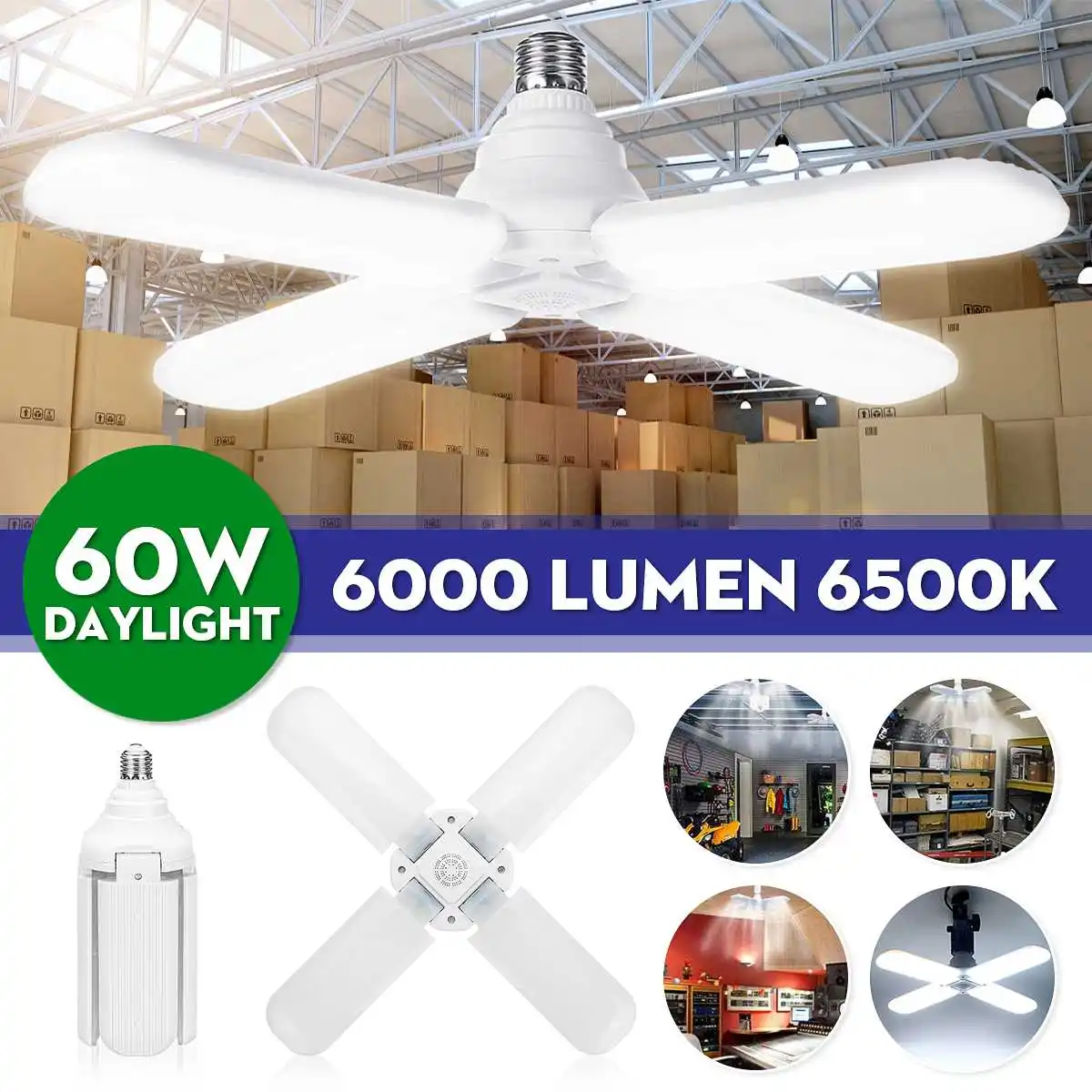 Led Bulb E27 Led Lamp For Home 110V 220V 60W Foldable Fan Lampara 6500K Light Bulbs For House Living Room Garage Lighting
Led Bulb E27 Led Lamp For Home 110V 220V 60W Foldable Fan Lampara 6500K Light Bulbs For House Living Room Garage Lighting