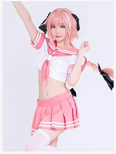 Fate Grand Order Apocrypha Cosplay FGO Rider astolphone Astolfo косплей школьная форма Сейлор костюм на