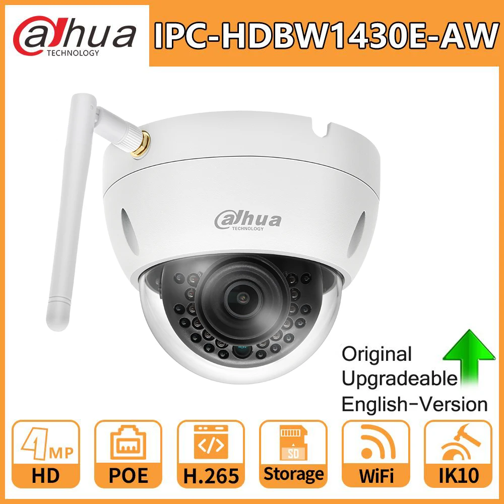 Dahua оригинальная IPC-HDBW1320E-W 3MP ИК Мини купольная ИК 30 м WiFi сетевая ip-камера Беспроводная мини купольная CCTV камера безопасности IP67 IK10
Dahua оригинальная IPC-HDBW1320E-W 3MP ИК Мини купольная ИК 30 м WiFi сетевая ip-камера Беспроводная мини купольная CCTV камера безопасности IP67 IK10