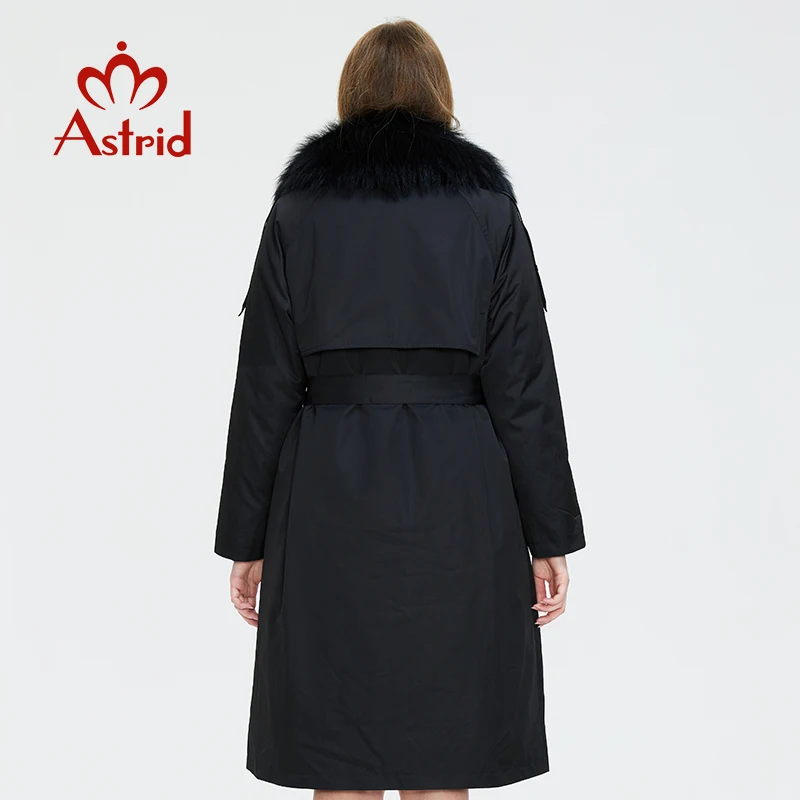 Astrid Winter Women Parka natural real fur Collar Overcoat female Removable Trench coat plus size parkas AR-7510 |