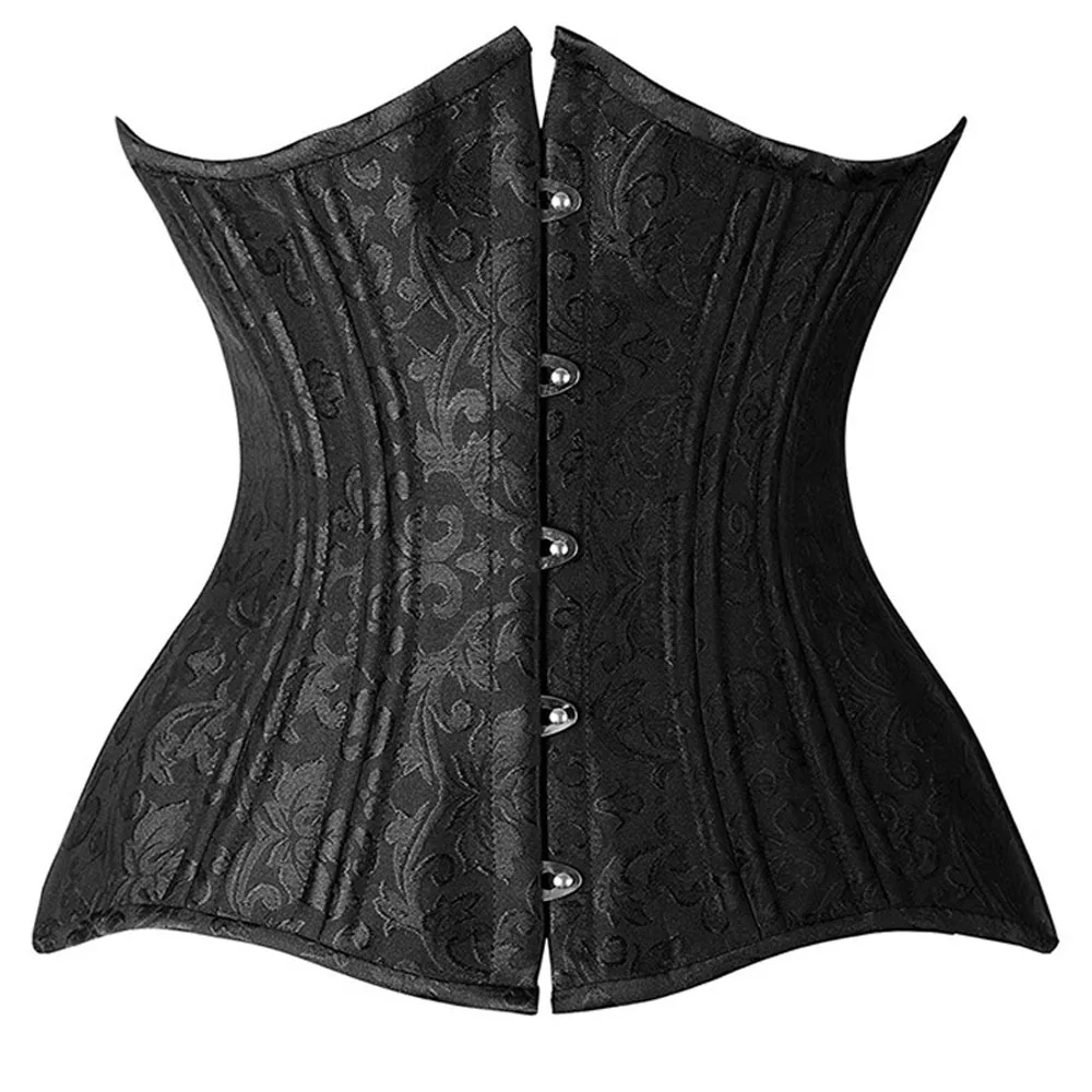 24 Double Steel Bones Unique Waist Trainer Corset Cotton Steel Underbust Gothic Jacquard Black White Corsets Bustiers Plus size
24 Double Steel Bones Unique Waist Trainer Corset Cotton Steel Underbust Gothic Jacquard Black White Corsets Bustiers Plus size