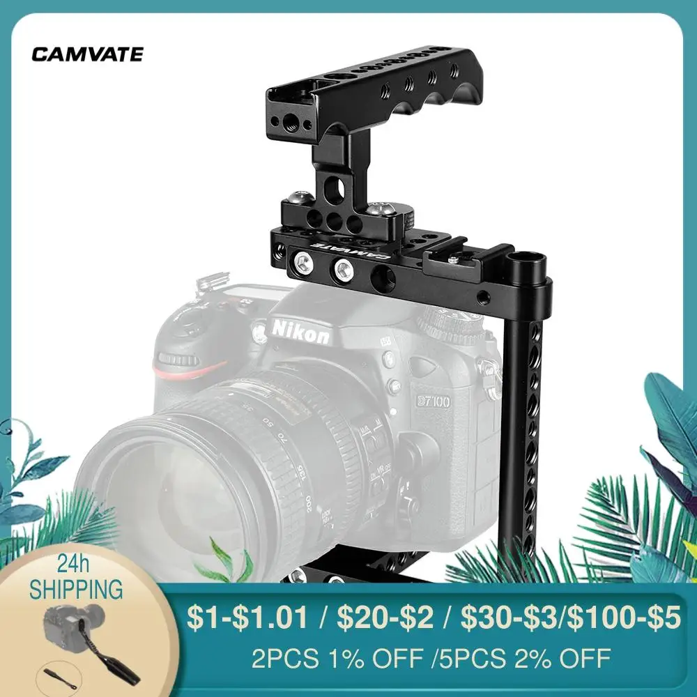 CAMVATE Camera Cage Rig For Canon 550D,500D,450D,760D,7D MarkII,5D MarkII,5D MarkIII,5DS,5DSR,D7000,D7100,a58,a7,a7II,A99,GH5
CAMVATE Camera Cage Rig For Canon 550D,500D,450D,760D,7D MarkII,5D MarkII,5D MarkIII,5DS,5DSR,D7000,D7100,a58,a7,a7II,A99,GH5