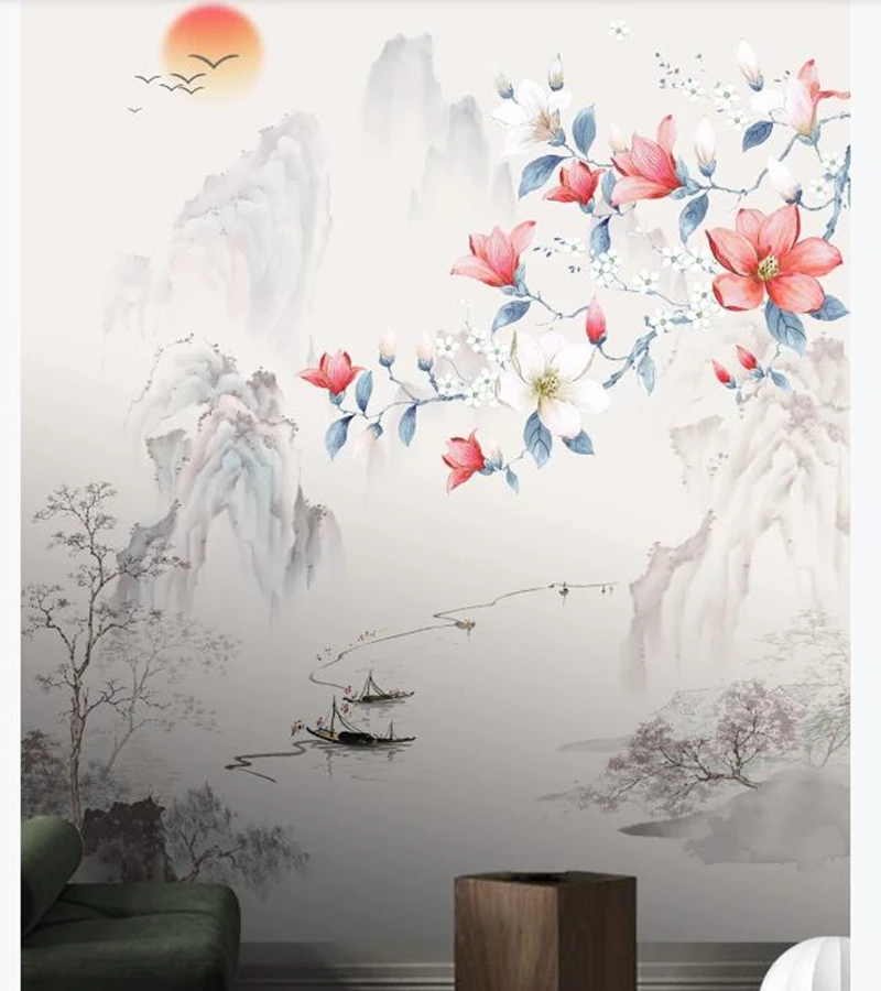 Papel de pared Chinese style painting magnolia flower landscape entrance wallpaper door sticker,living room bedroom mural
Papel de pared Chinese style painting magnolia flower landscape entrance wallpaper door sticker,living room bedroom mural