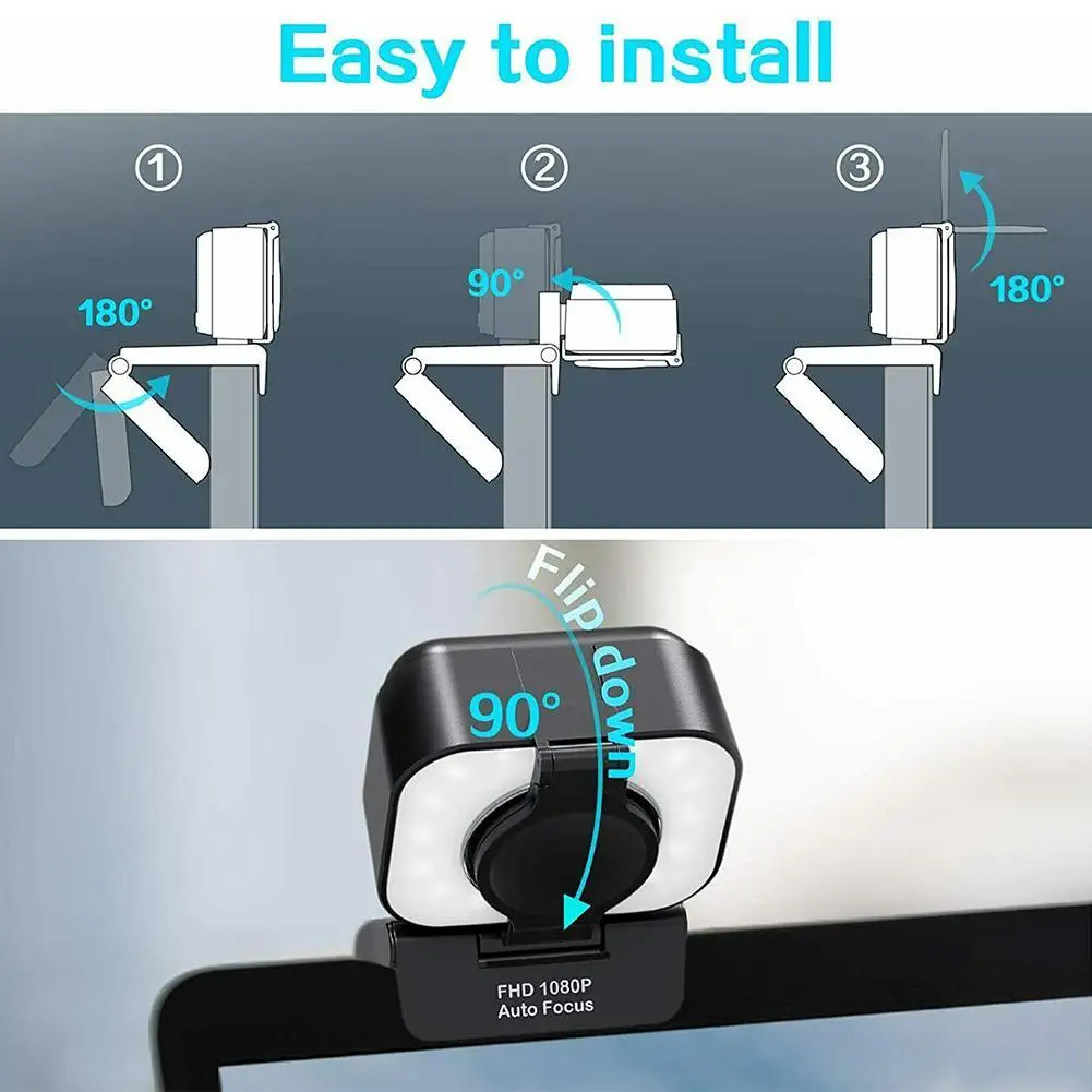 Webcam 1080P Microphone Ring Light Autofocus Web Camera Youtube Streaming For Desktop Laptop Desktop Privacy Computer Prote W3Z8
Webcam 1080P Microphone Ring Light Autofocus Web Camera Youtube Streaming For Desktop Laptop Desktop Privacy Computer Prote W3Z8