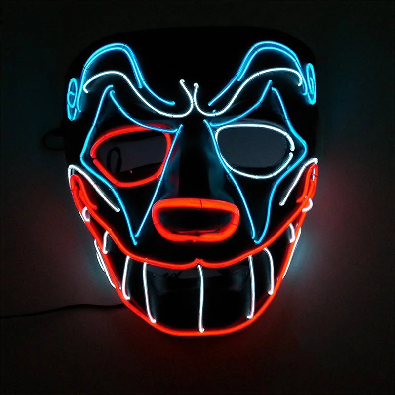 Horror Joker Led Mask Cosplay Party Supplies Scary Smiling Face Clown Glowing EL Mask For Halloween Carnival Decoration
Horror Joker Led Mask Cosplay Party Supplies Scary Smiling Face Clown Glowing EL Mask For Halloween Carnival Decoration