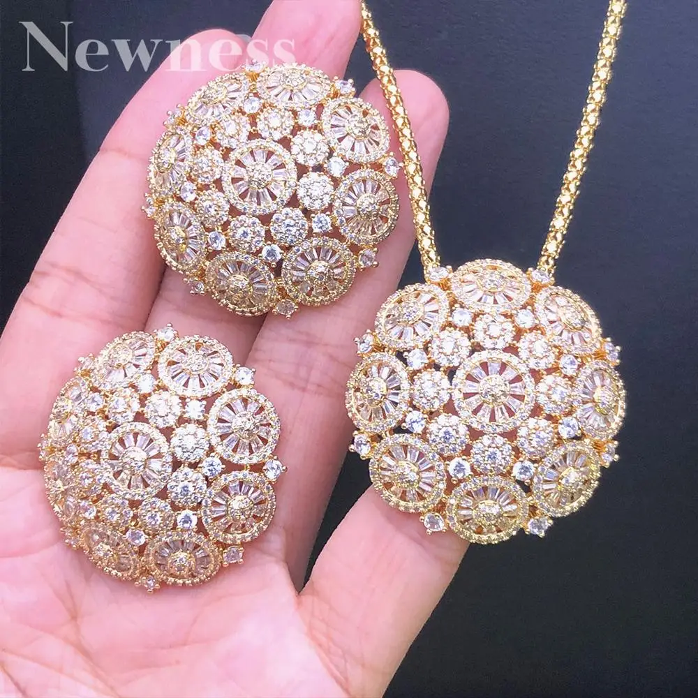 Newness luxury Round Delicate Flower Shiny AAA Cubic Zirconia Wedding 3 Tone Women Tassel Necklace Earring Fashion Jewelry
Newness luxury Round Delicate Flower Shiny AAA Cubic Zirconia Wedding 3 Tone Women Tassel Necklace Earring Fashion Jewelry