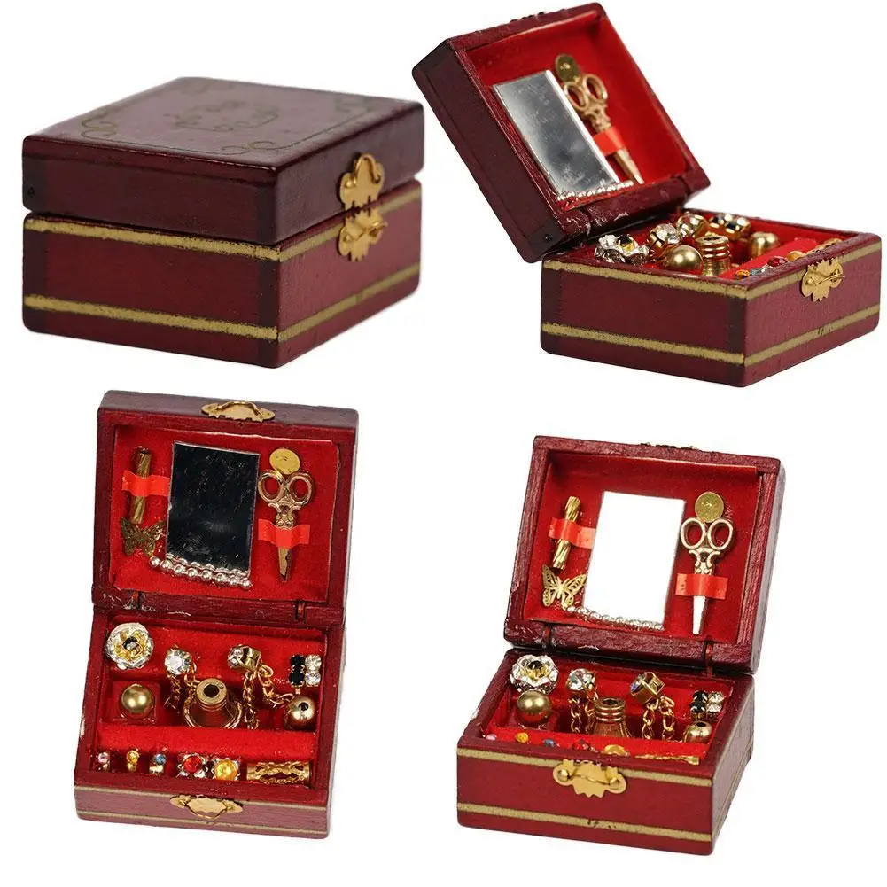 Mini Vintage Jewelry Box Model 1:12 Doll House Scene Miniature Decoration Accessories Simulation Retro Red Wood Jewellery Case
Mini Vintage Jewelry Box Model 1:12 Doll House Scene Miniature Decoration Accessories Simulation Retro Red Wood Jewellery Case