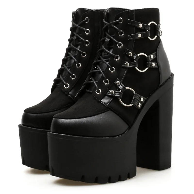 Sexy High heel short boots Fashion Round Toe Zipper Women's Shoes High Thick Heel Leather Ankle Boots Womens Platform Heels
Sexy High heel short boots Fashion Round Toe Zipper Women's Shoes High Thick Heel Leather Ankle Boots Womens Platform Heels